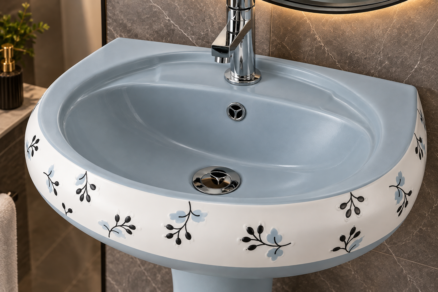 Sonet RP-1074, washbasin with pedestal (view 2)